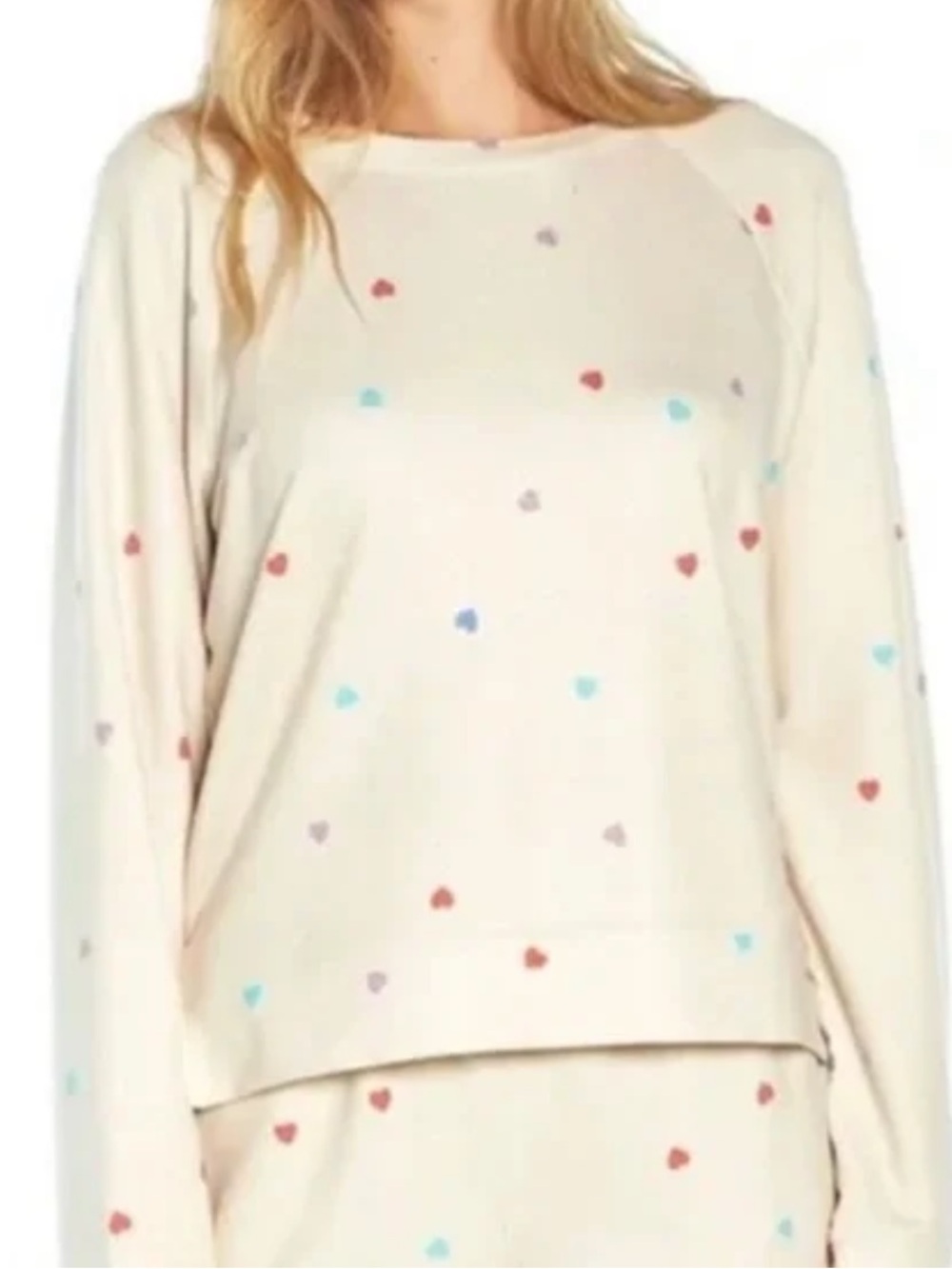 Wildfox Oatmeal Mini Hearts Sweatshirt
